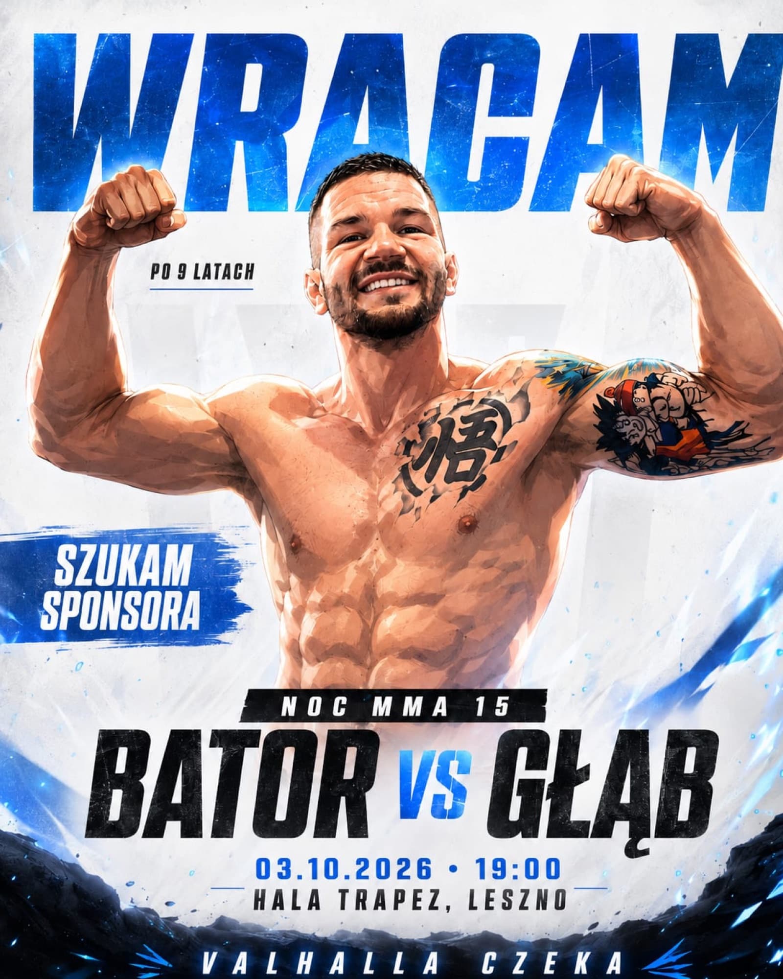 Mateusz Głąb podczas walki MMA w klatce